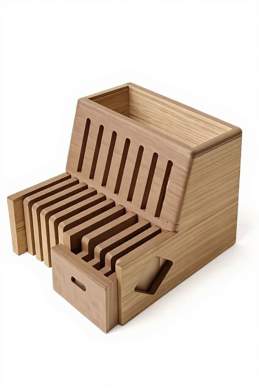 wooden knife block
