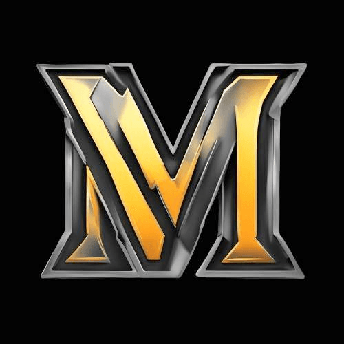 metallic letter m