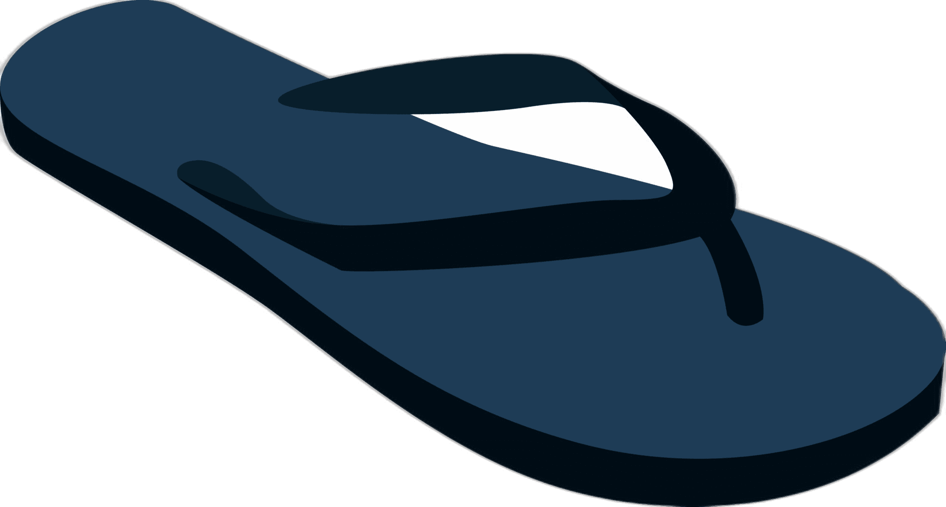 single dark blue flip-flop sandal