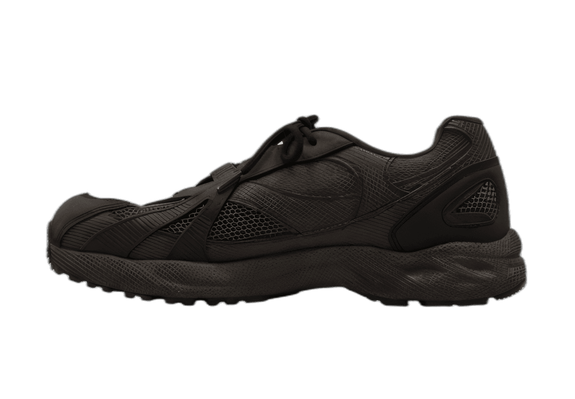 dark grey athletic running shoe