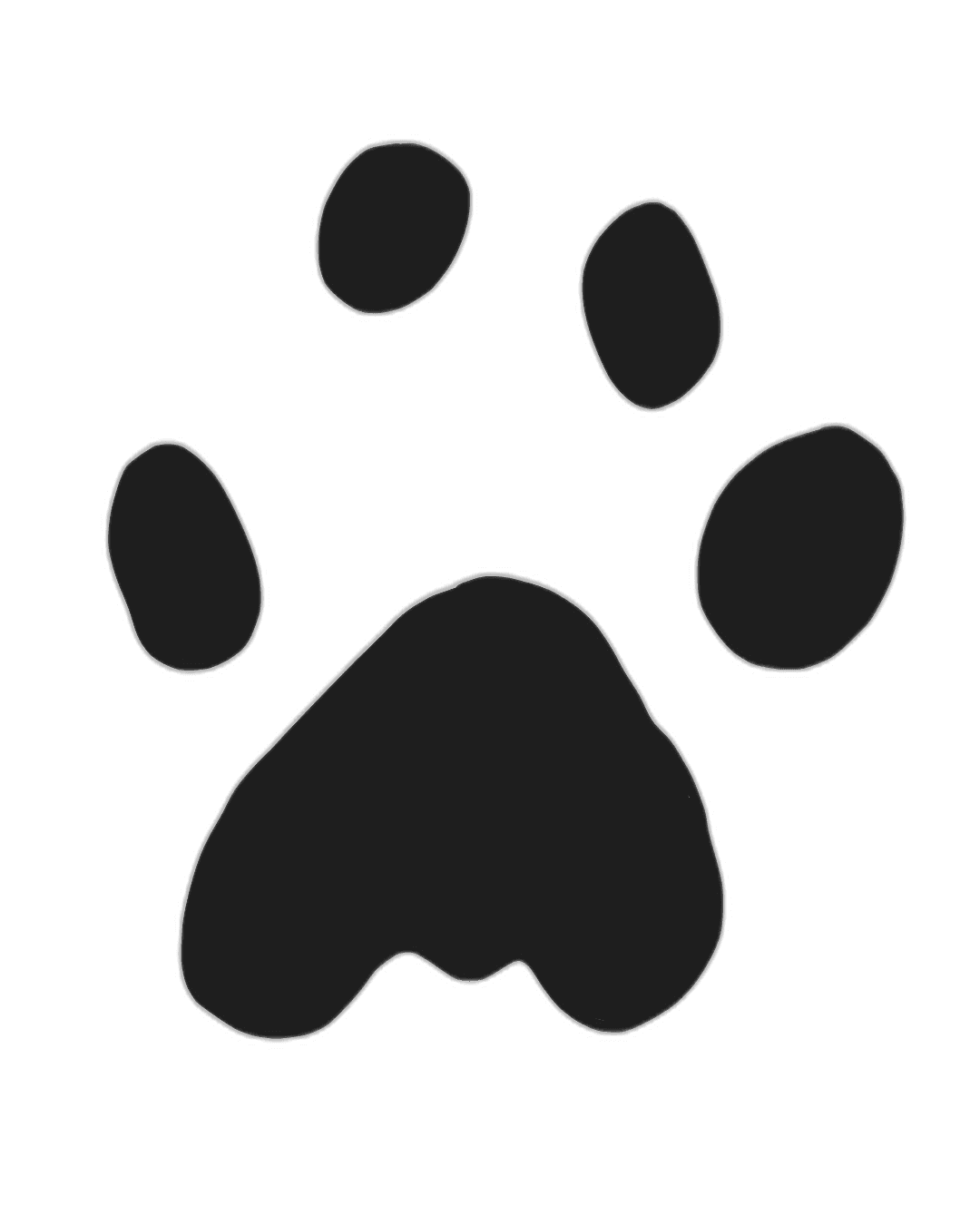 stylized black animal paw print