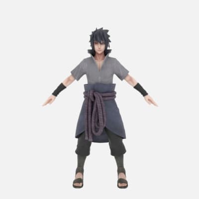 Sasuke Uchiha character model in T-pose