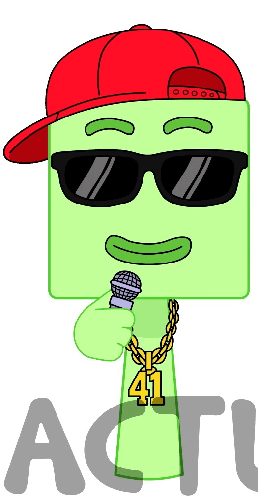 cartoon character with red cap and sunglasses