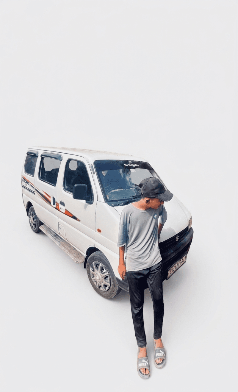 white Maruti Suzuki Eeco van