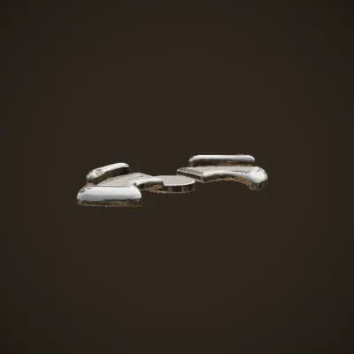 Curved modular sofa with metallic base — 3D model generated with MakeIt3D