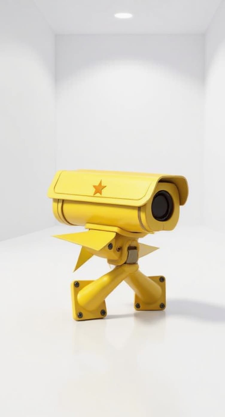 yellow security camera