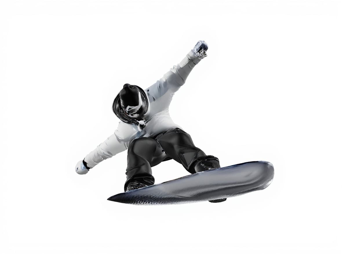 Snowboarder performing trick