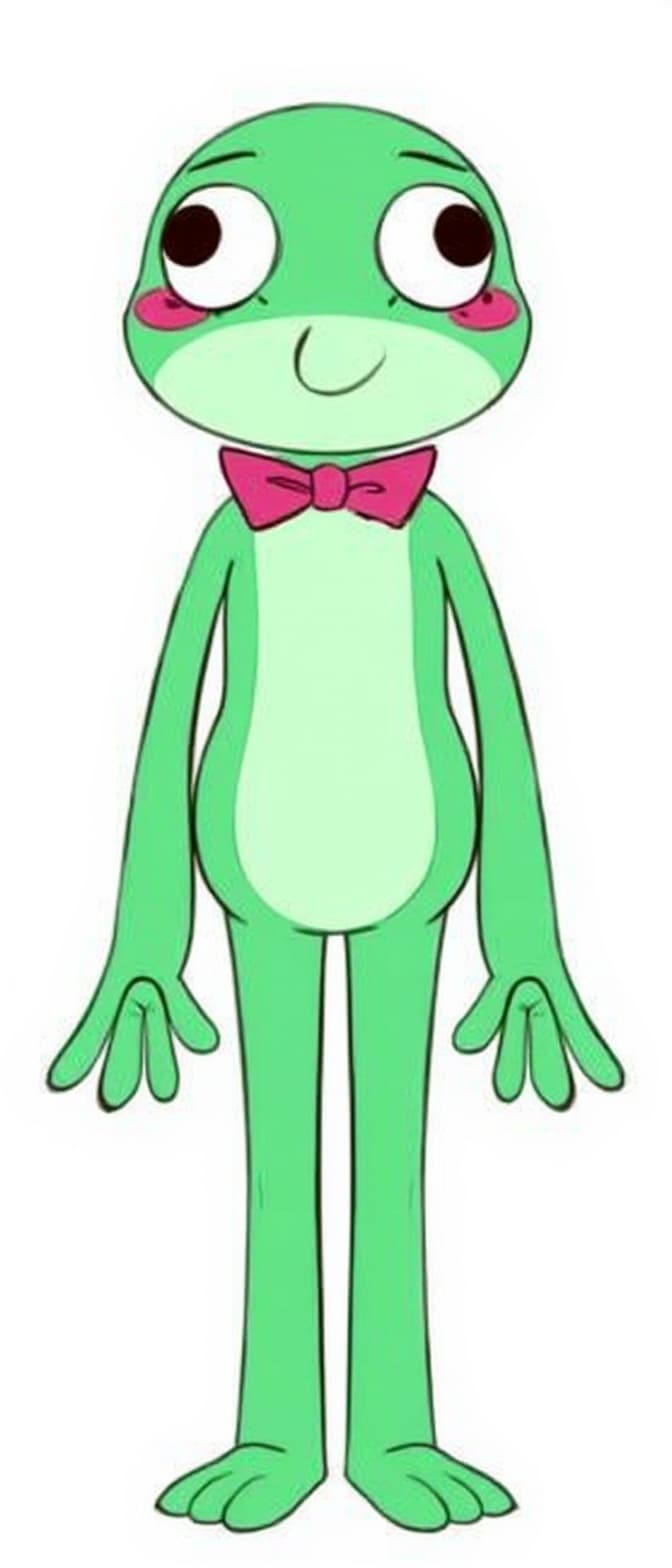 green cartoon frog