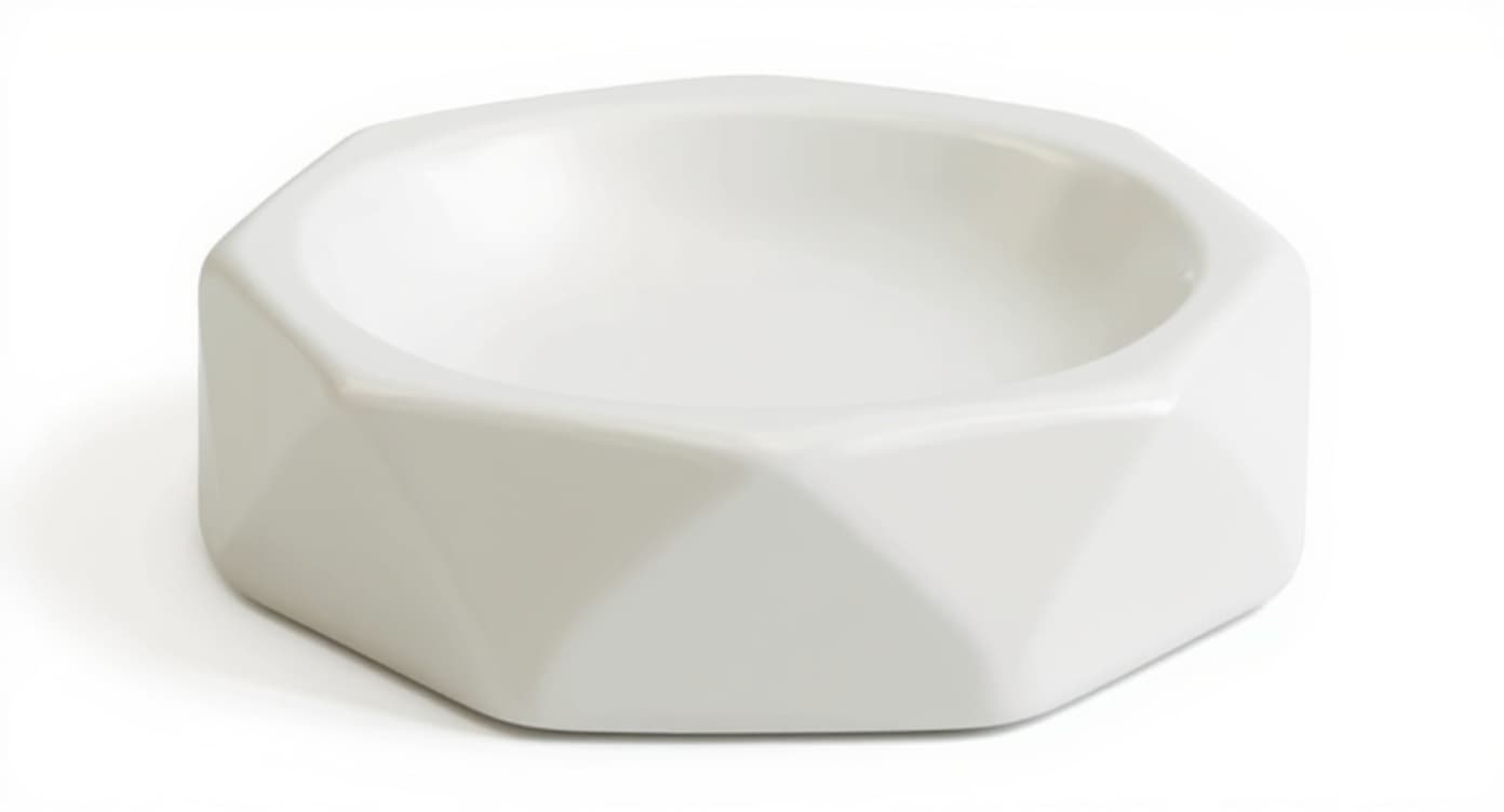 white geometric bowl
