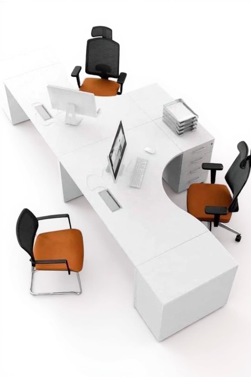 white desk