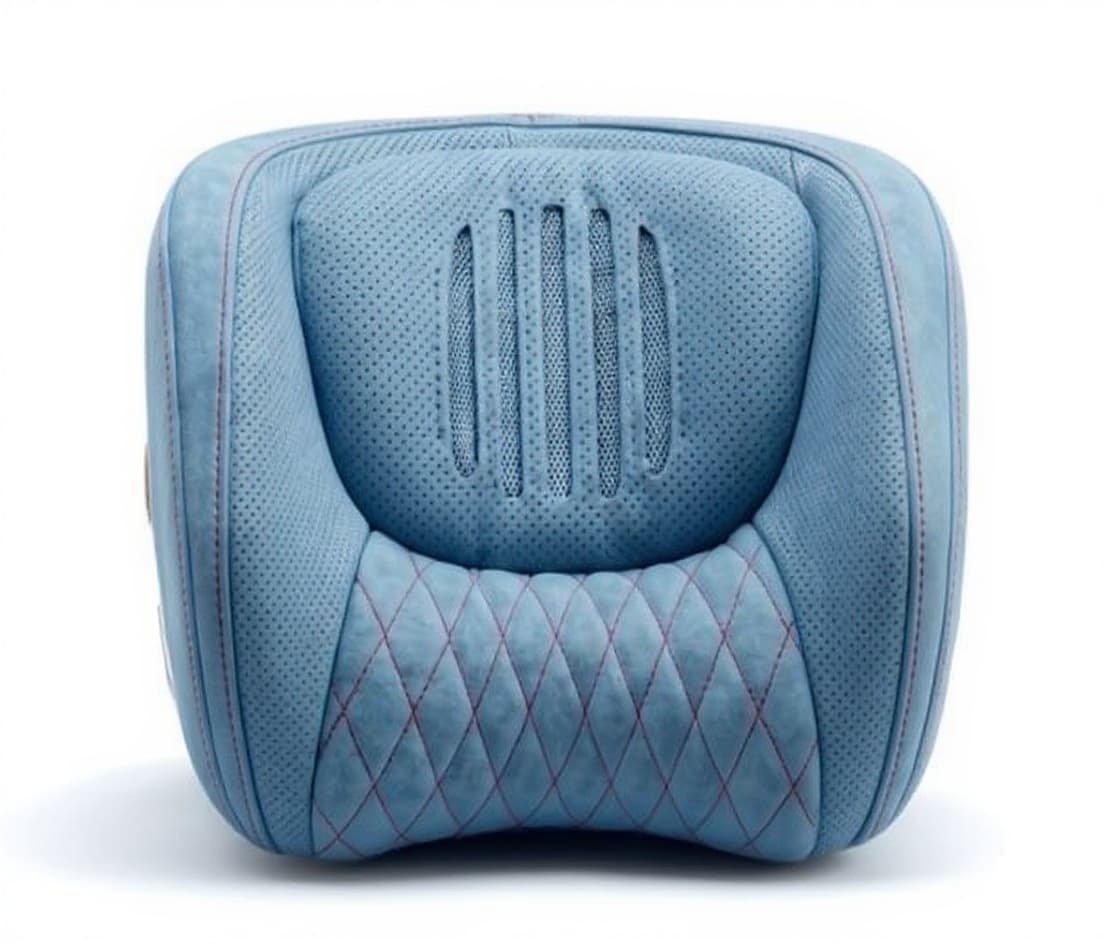 blue quilted chair