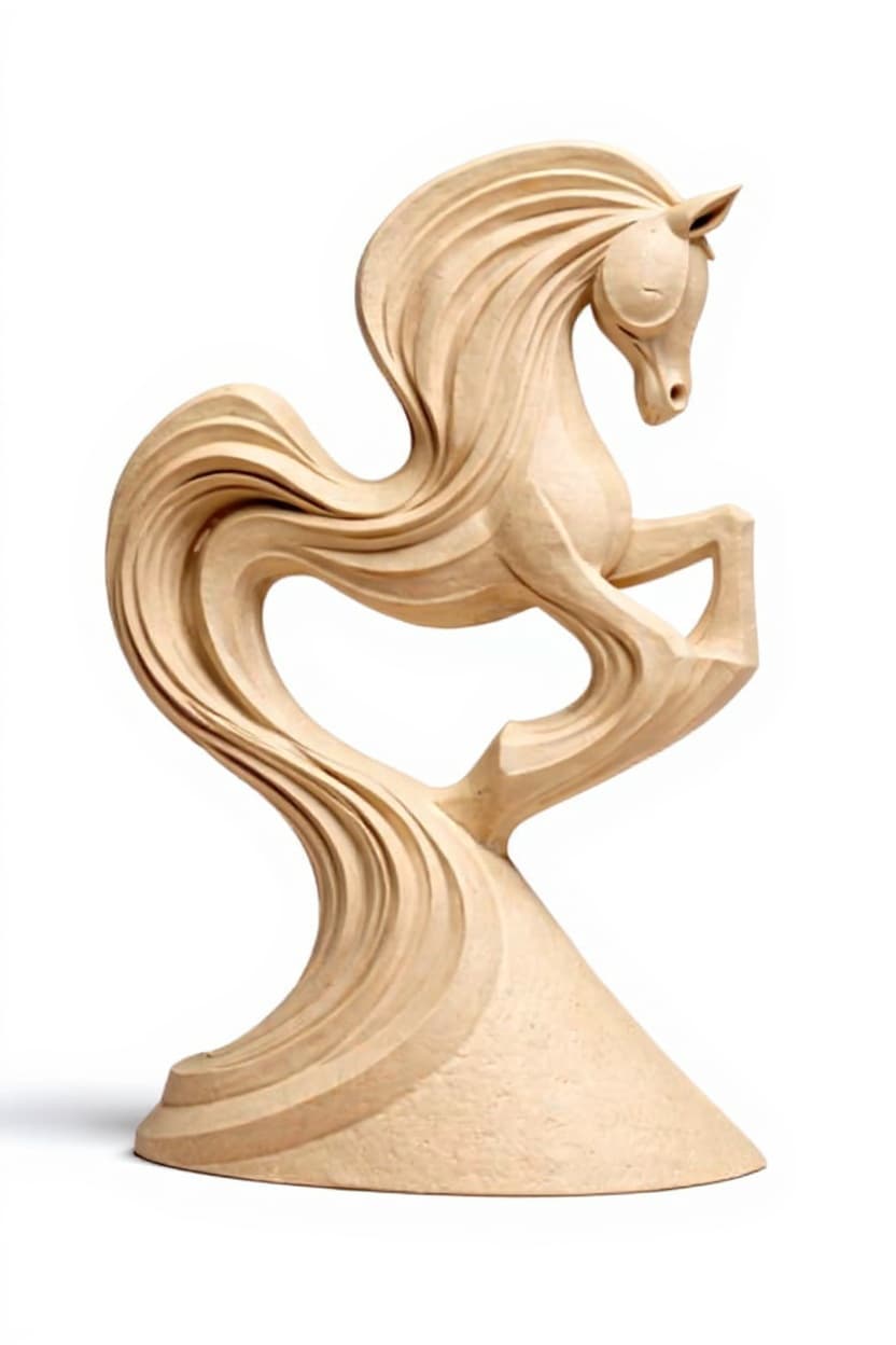 wooden horse sculpture