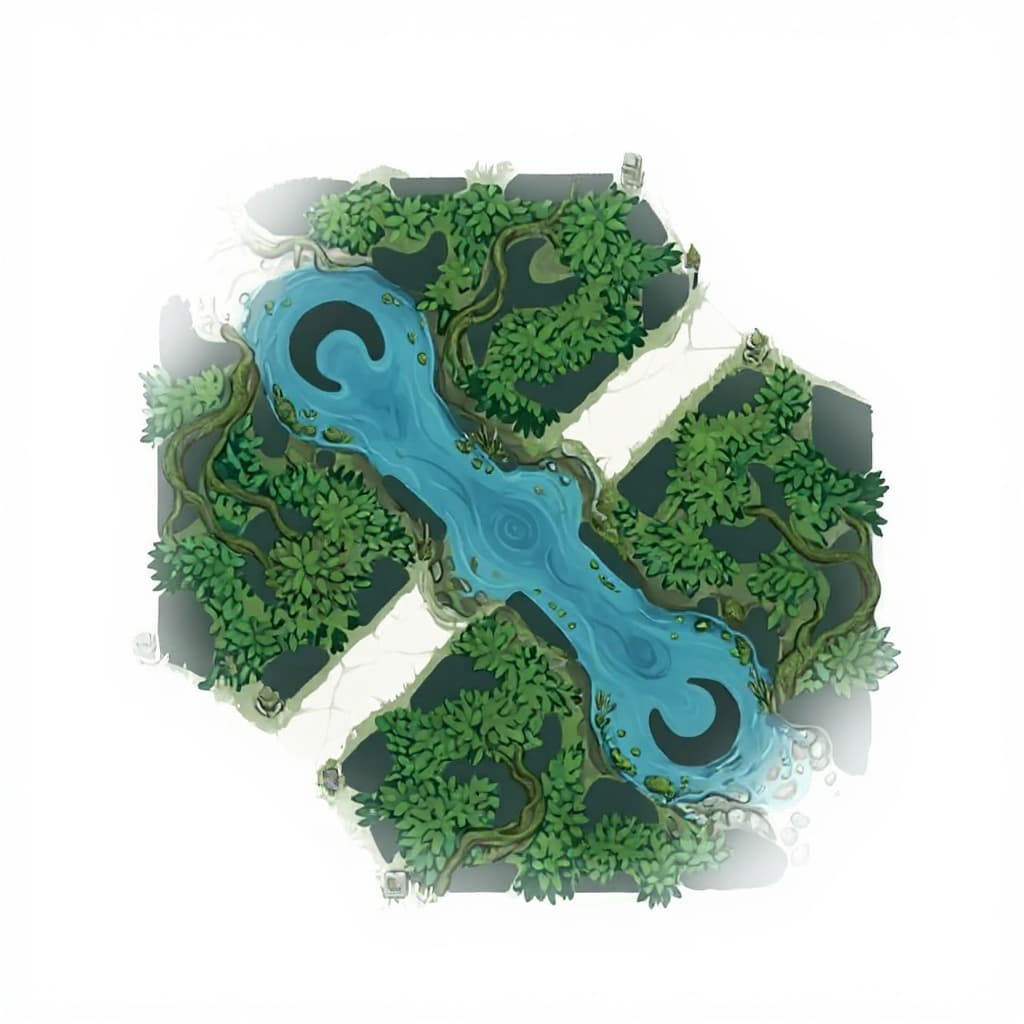 hexagonal water feature