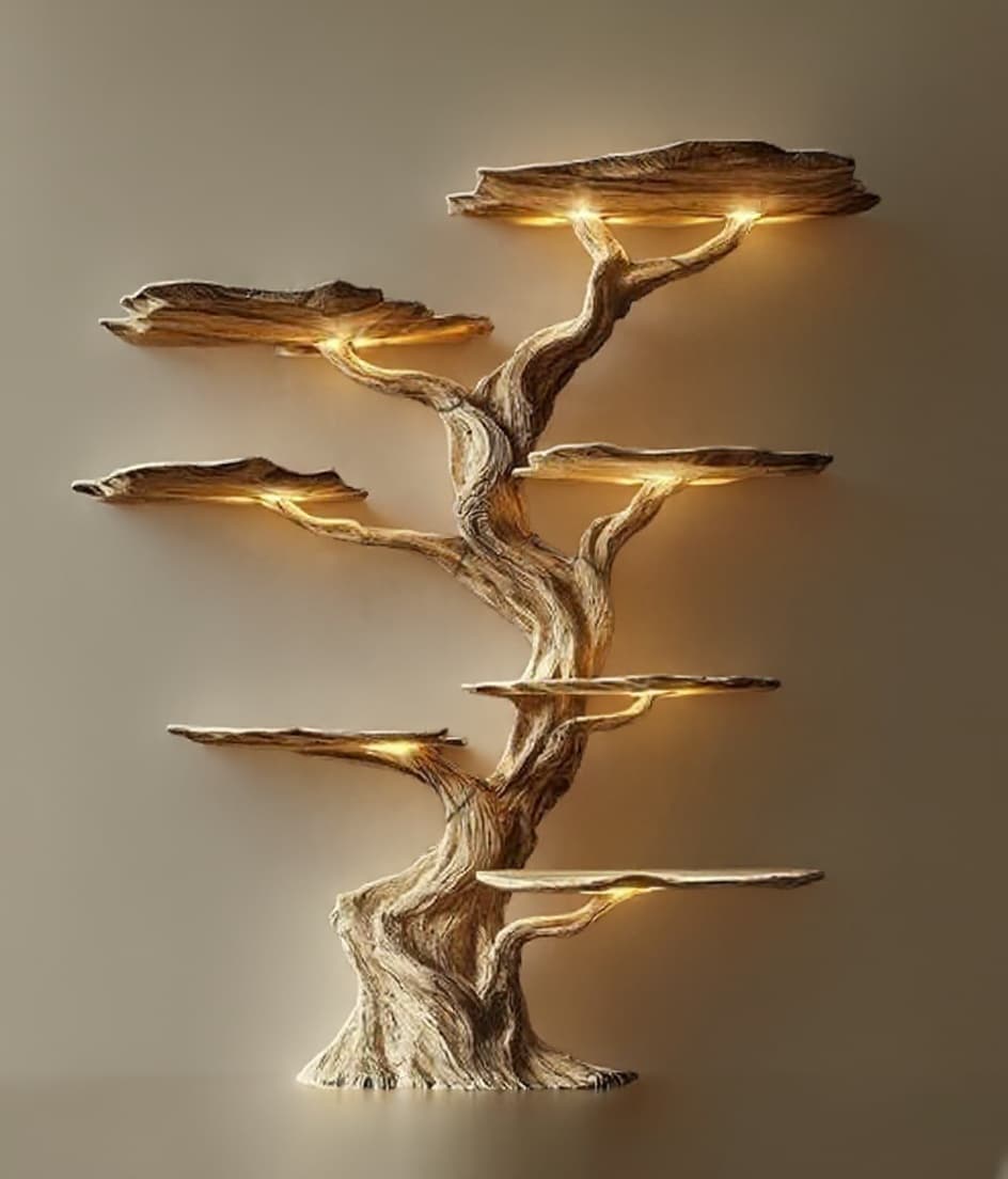 wooden tree lamp