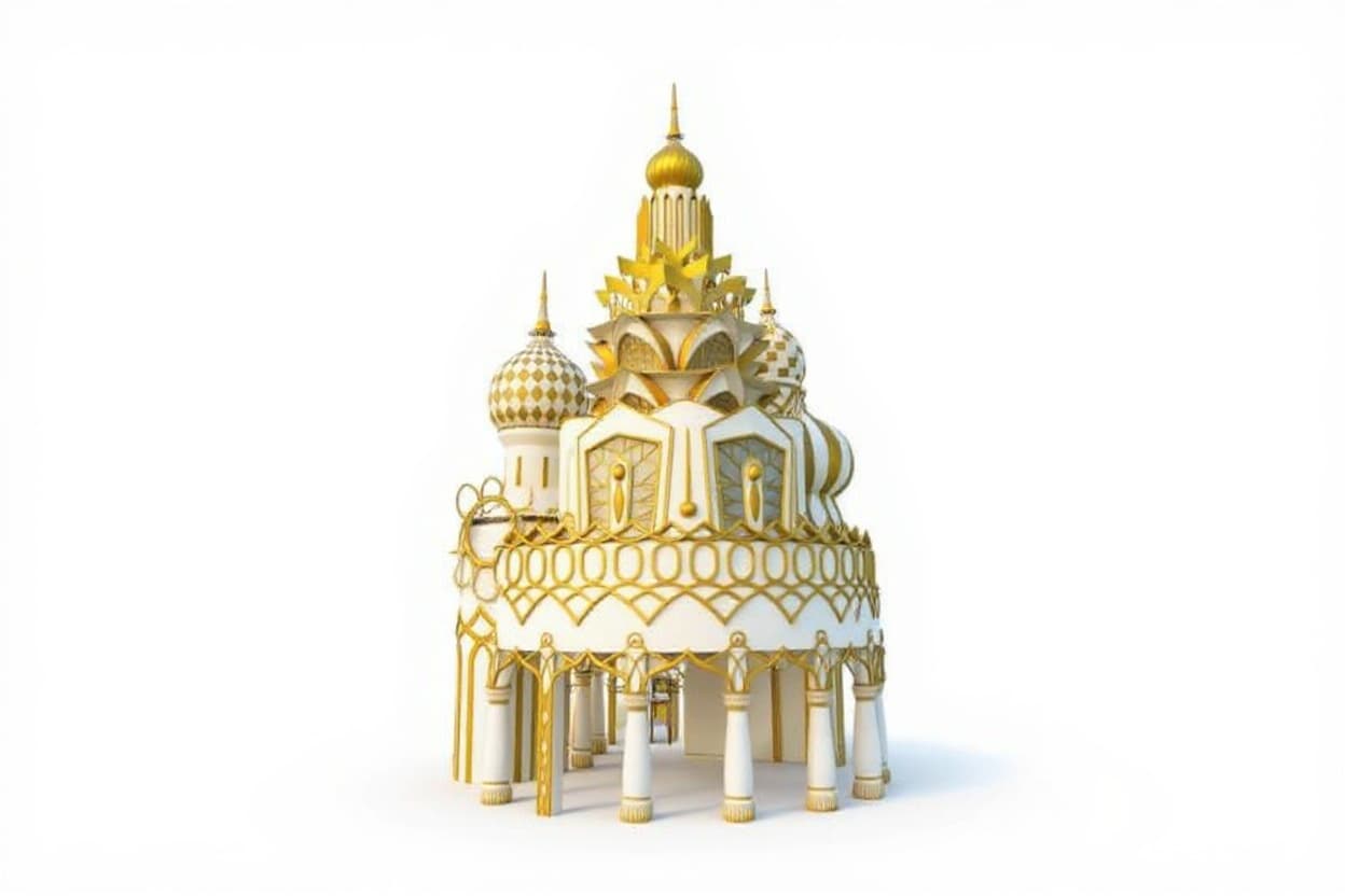 ornate white and