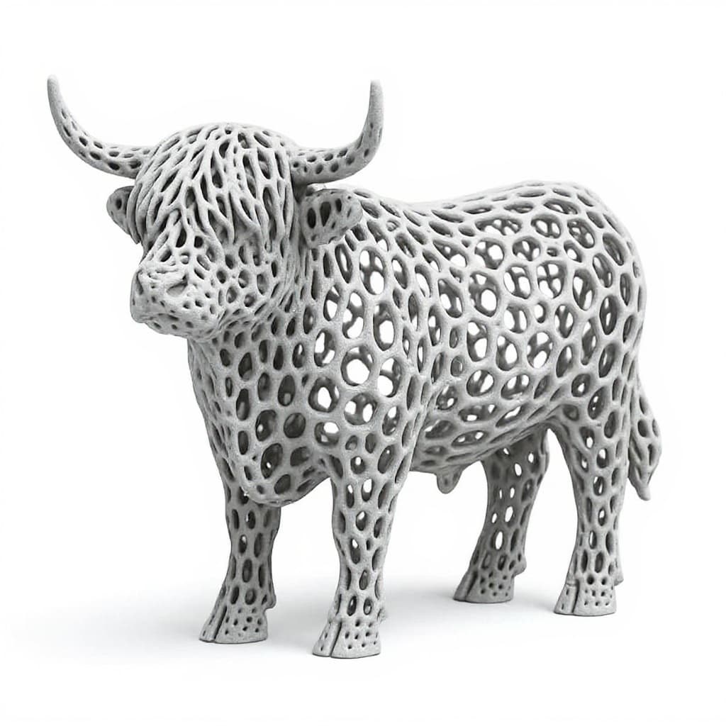 metal bull sculpture