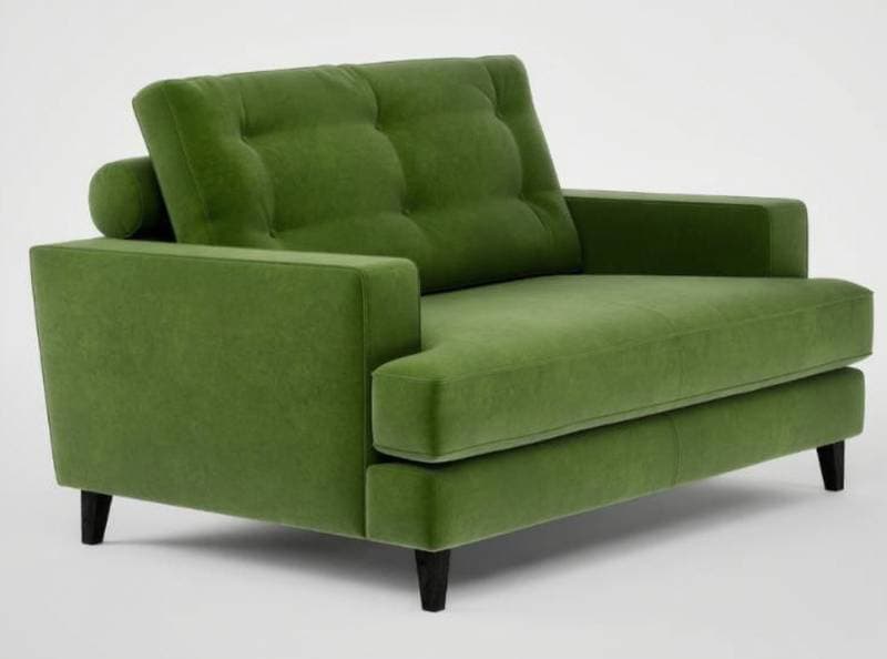 green upholstered armchair