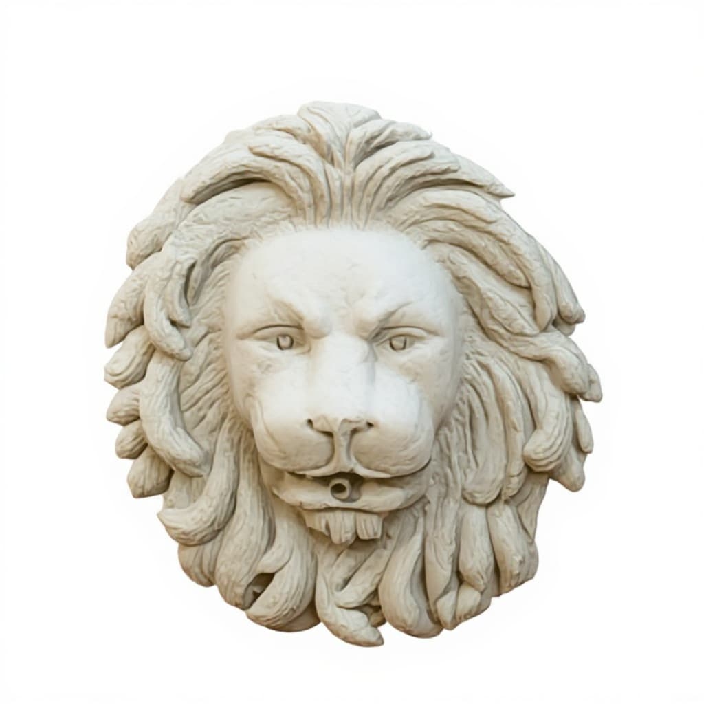 stone lion head