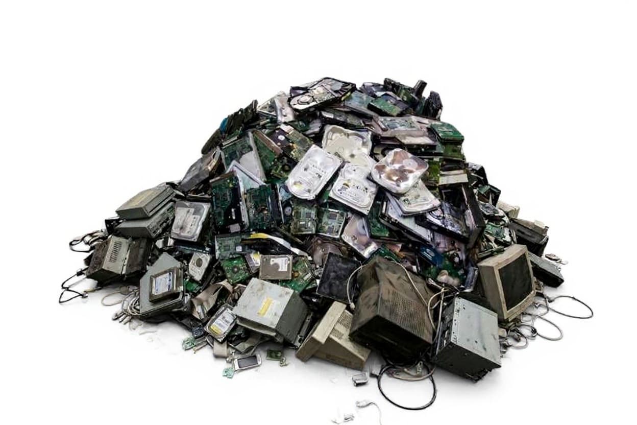 electronic waste pile