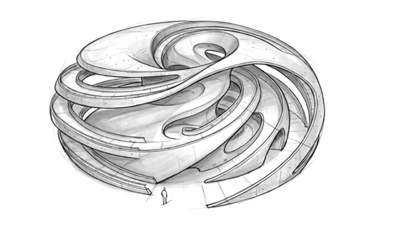 abstract metallic sculpture