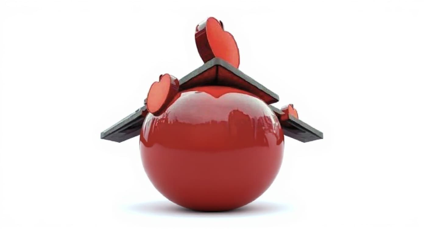 red metallic sphere