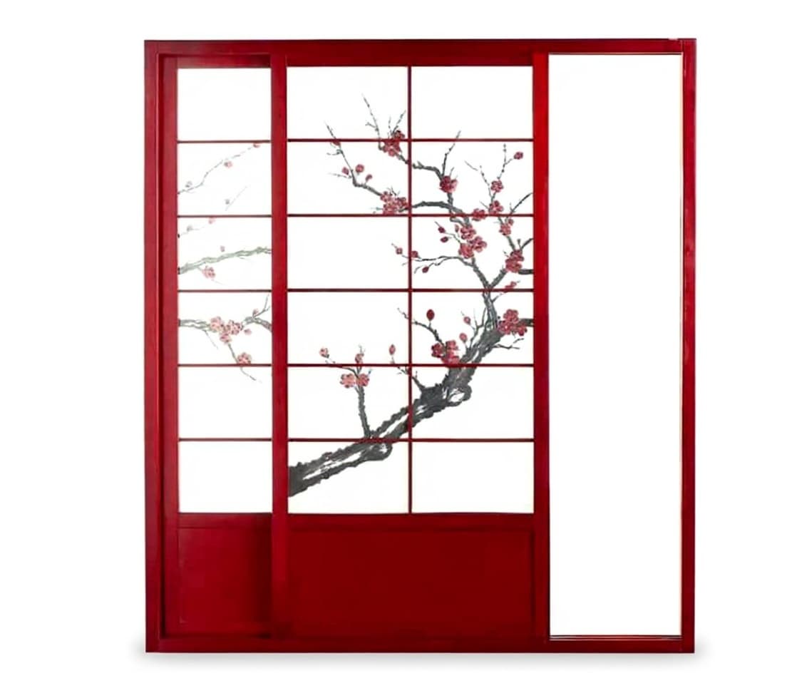 red sliding door
