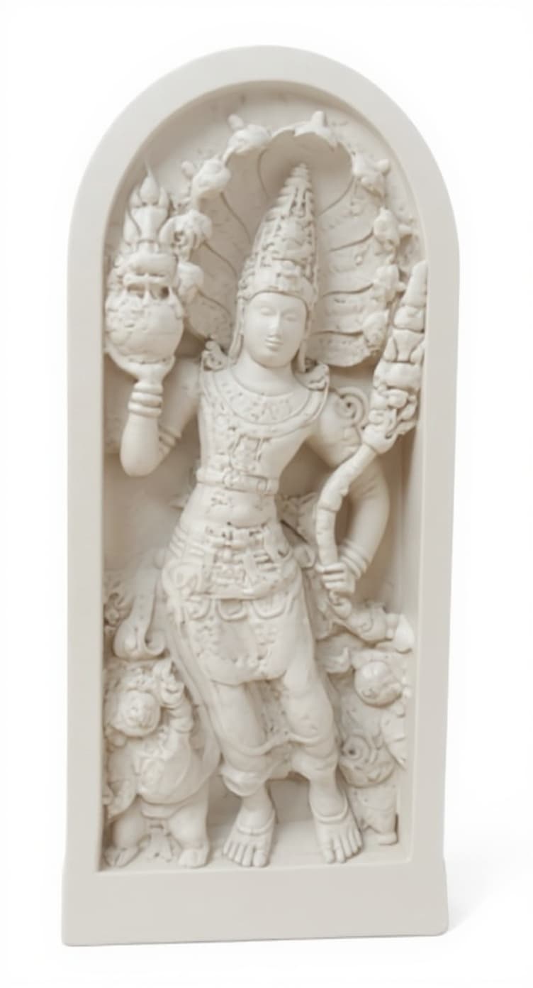 white stone carving