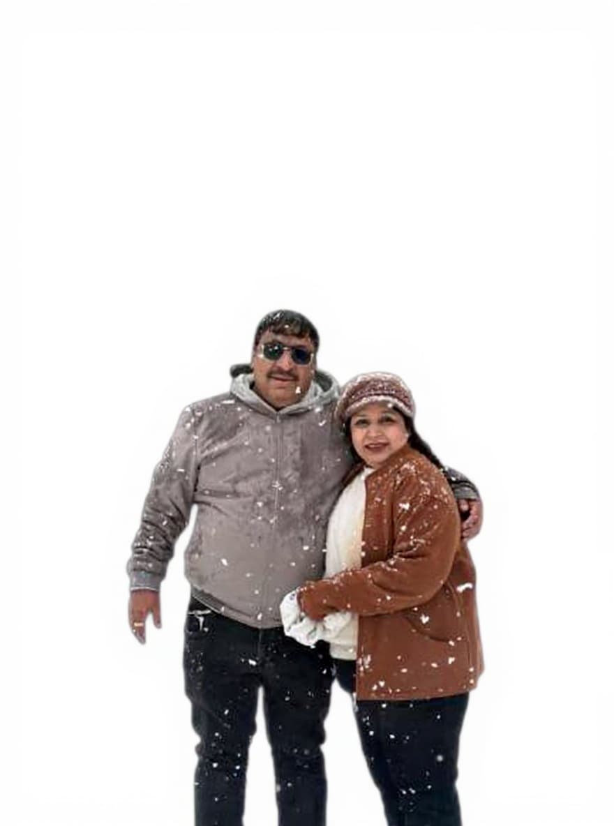 snowy couple