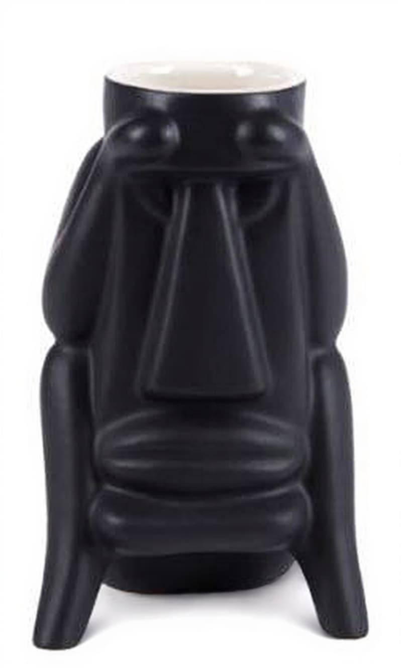 black ceramic vase