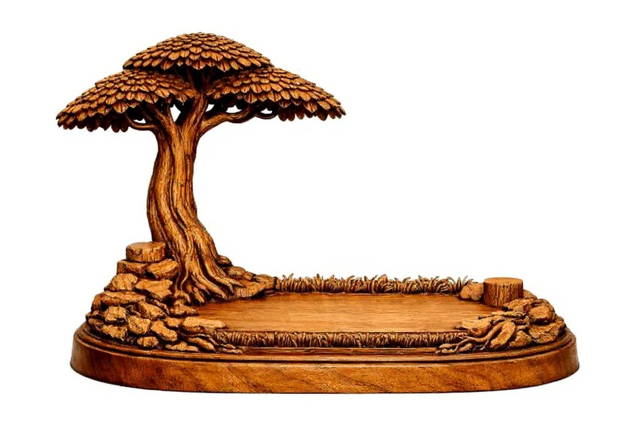 wooden tree base