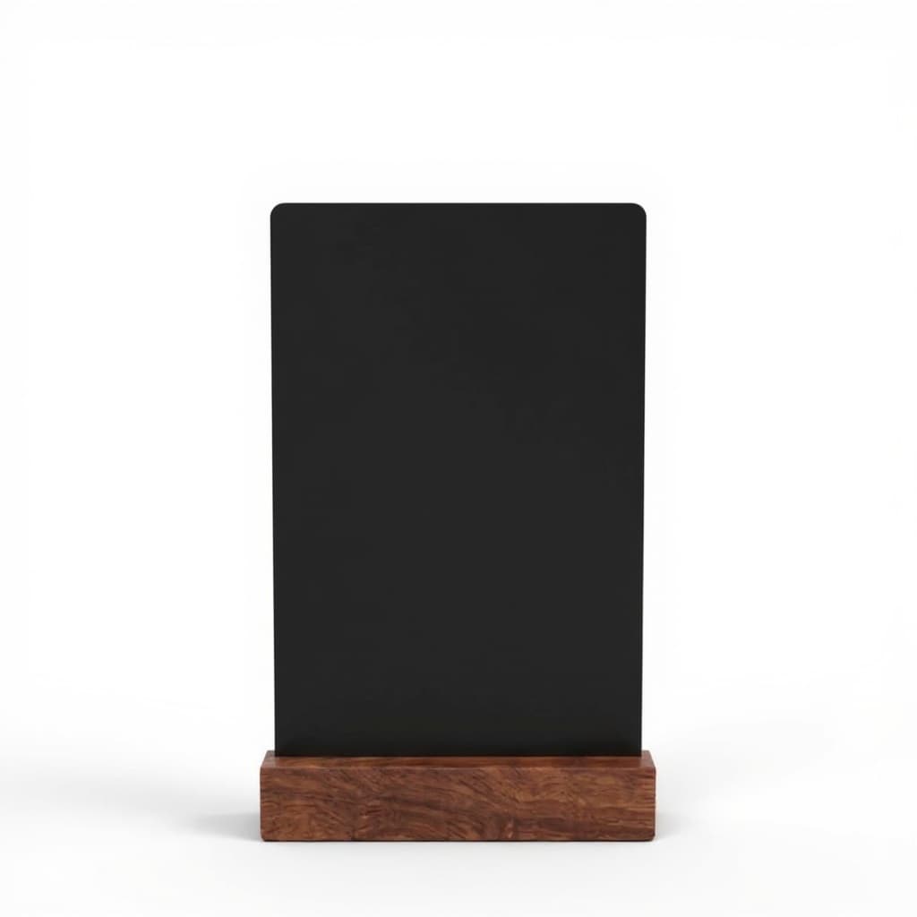 black chalkboard stand