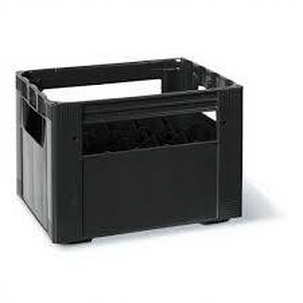 black plastic crate