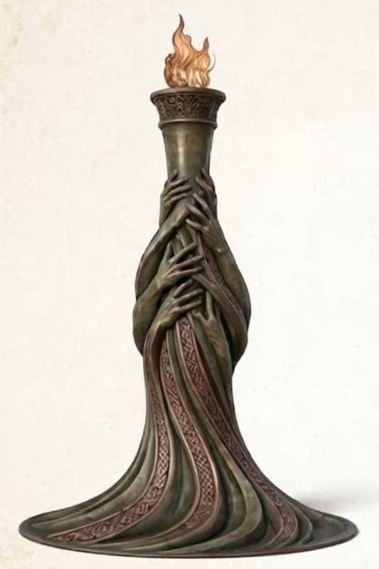 bronze torch holder