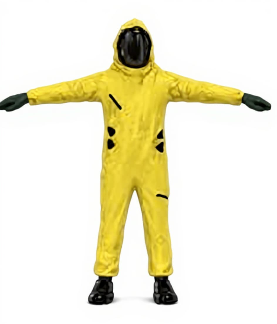 yellow hazmat suit