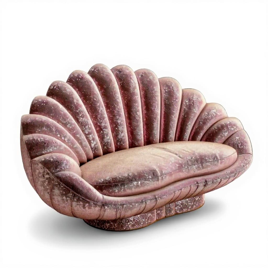 pink shell-shaped chair