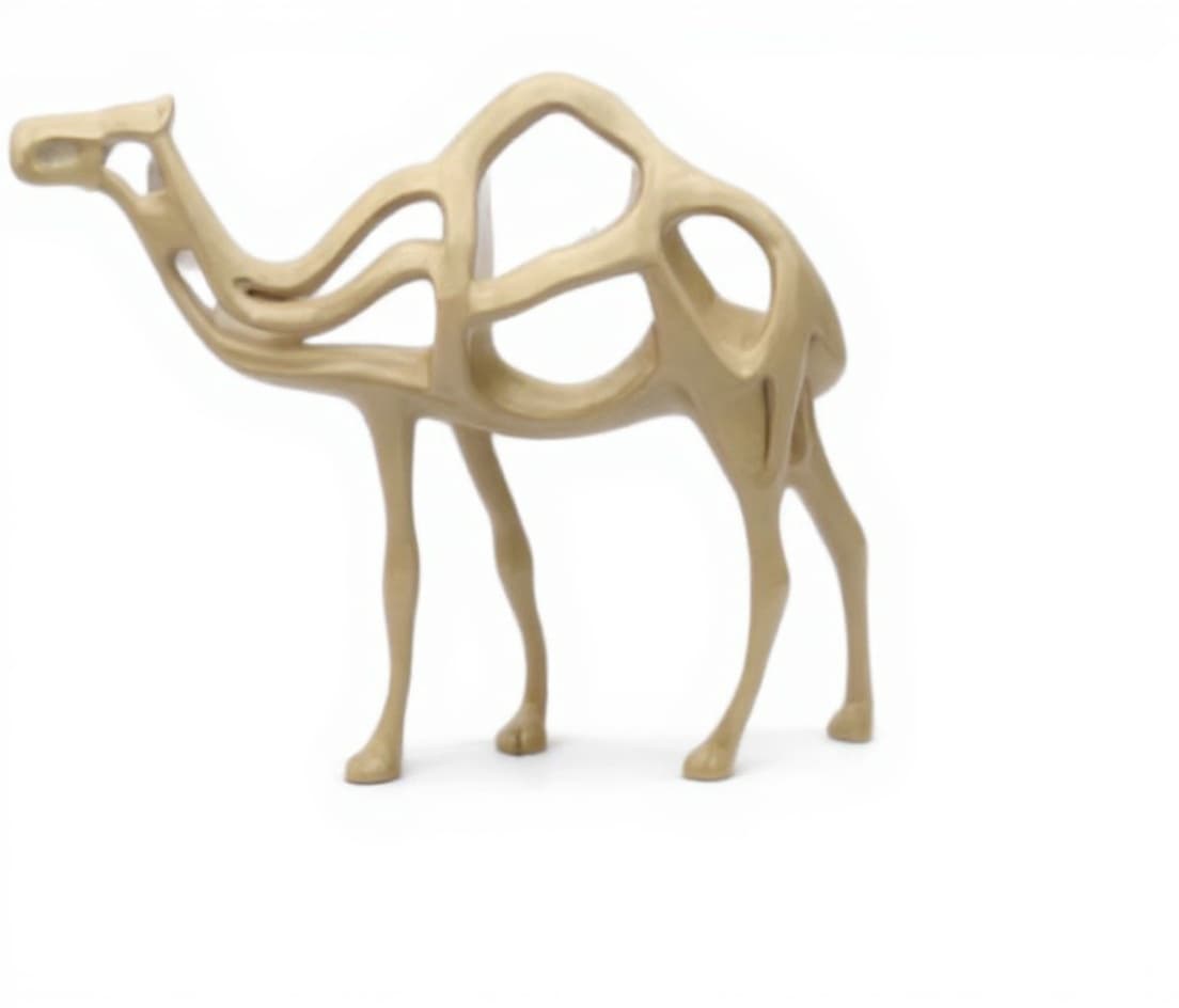 wooden camel sculpture