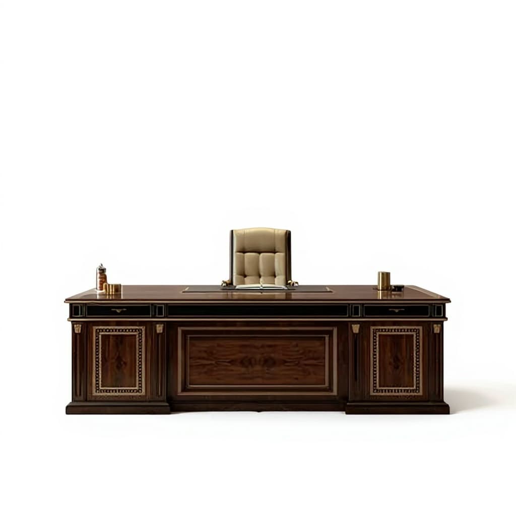 dark wooden desk