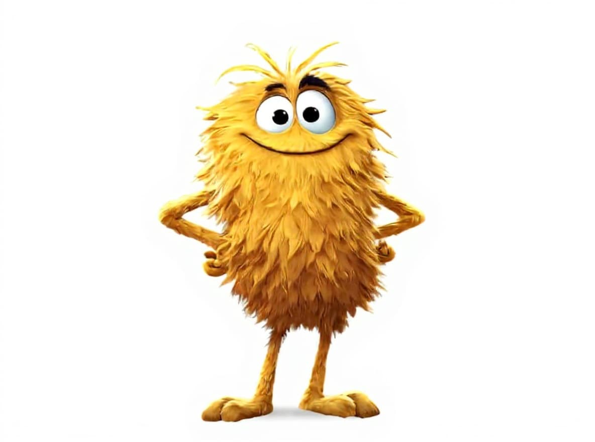 yellow furry monster