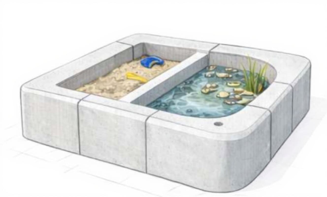 sand and water
