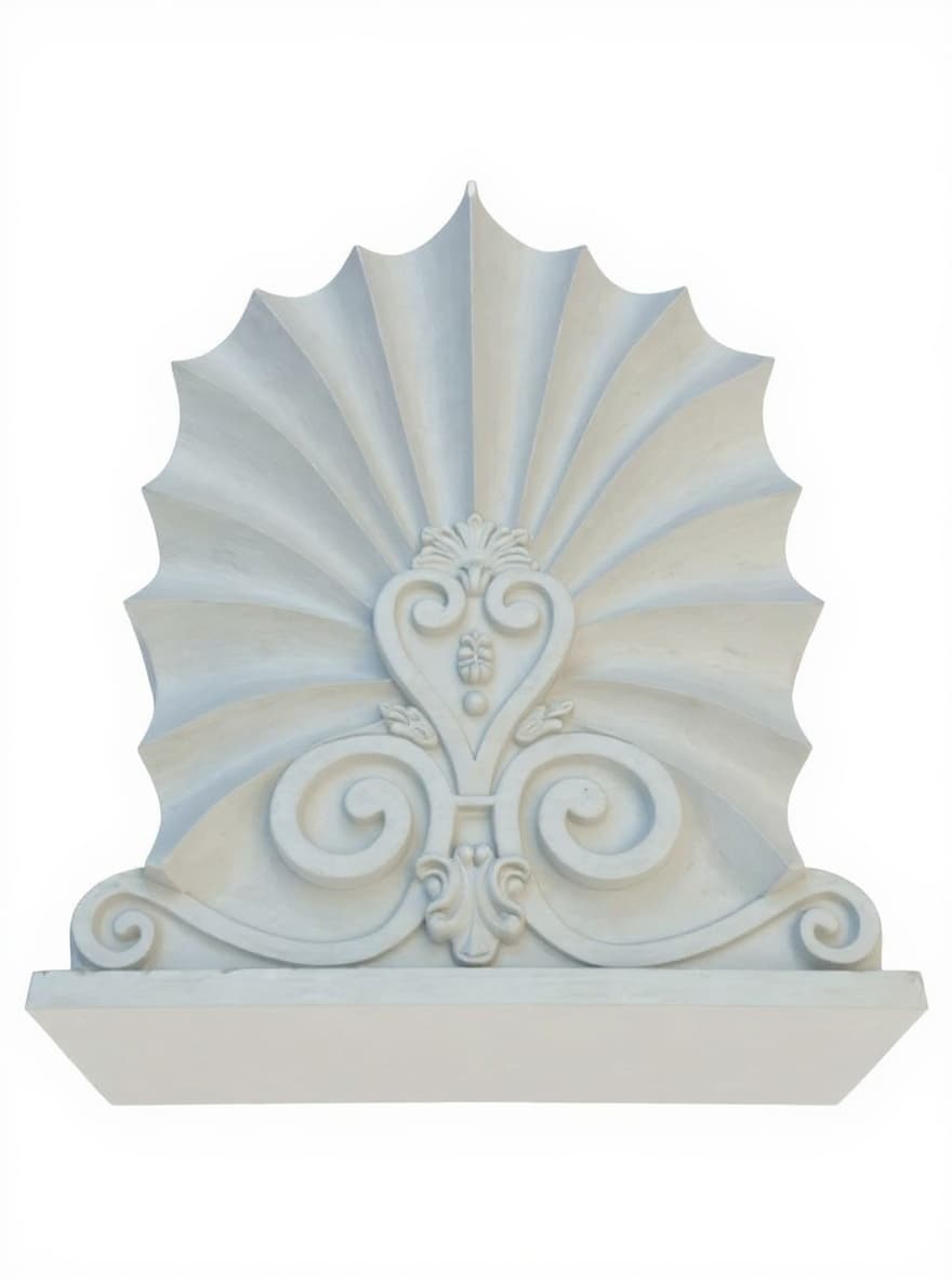 white shell-shaped object