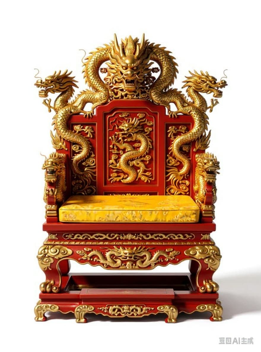 ornate wooden throne