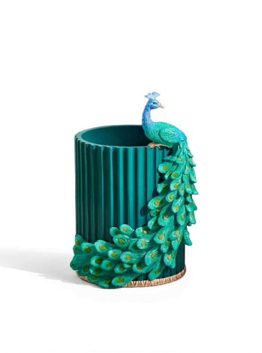 peacock-shaped candle holder