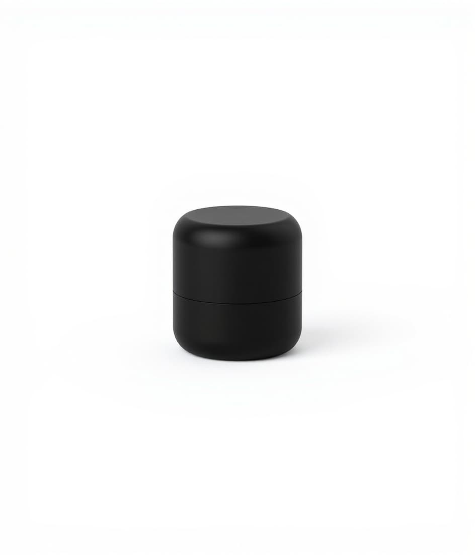 black cylindrical container