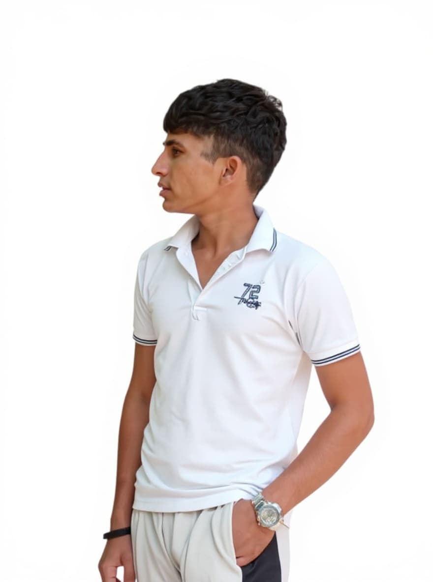 white polo shirt