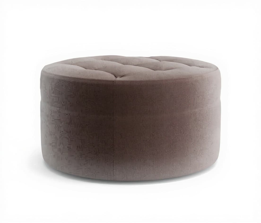 ottoman, round, tufted