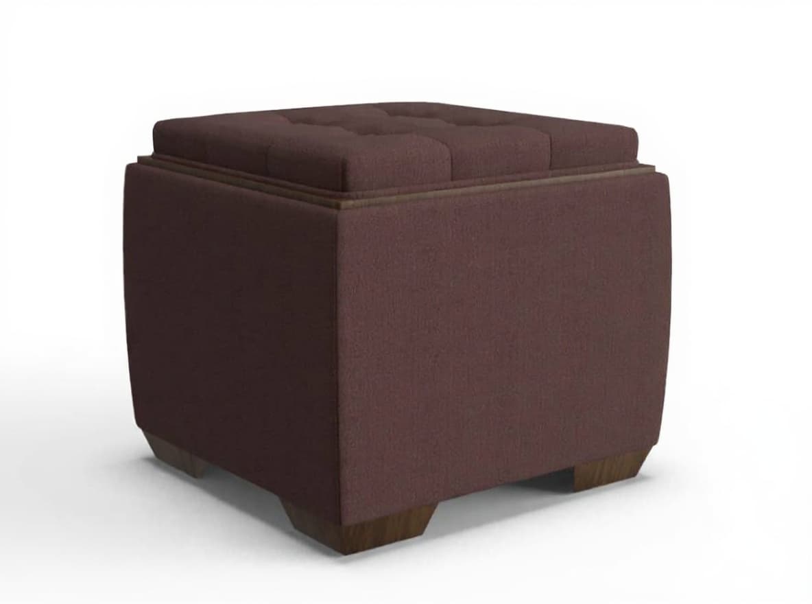 dark wooden ottoman