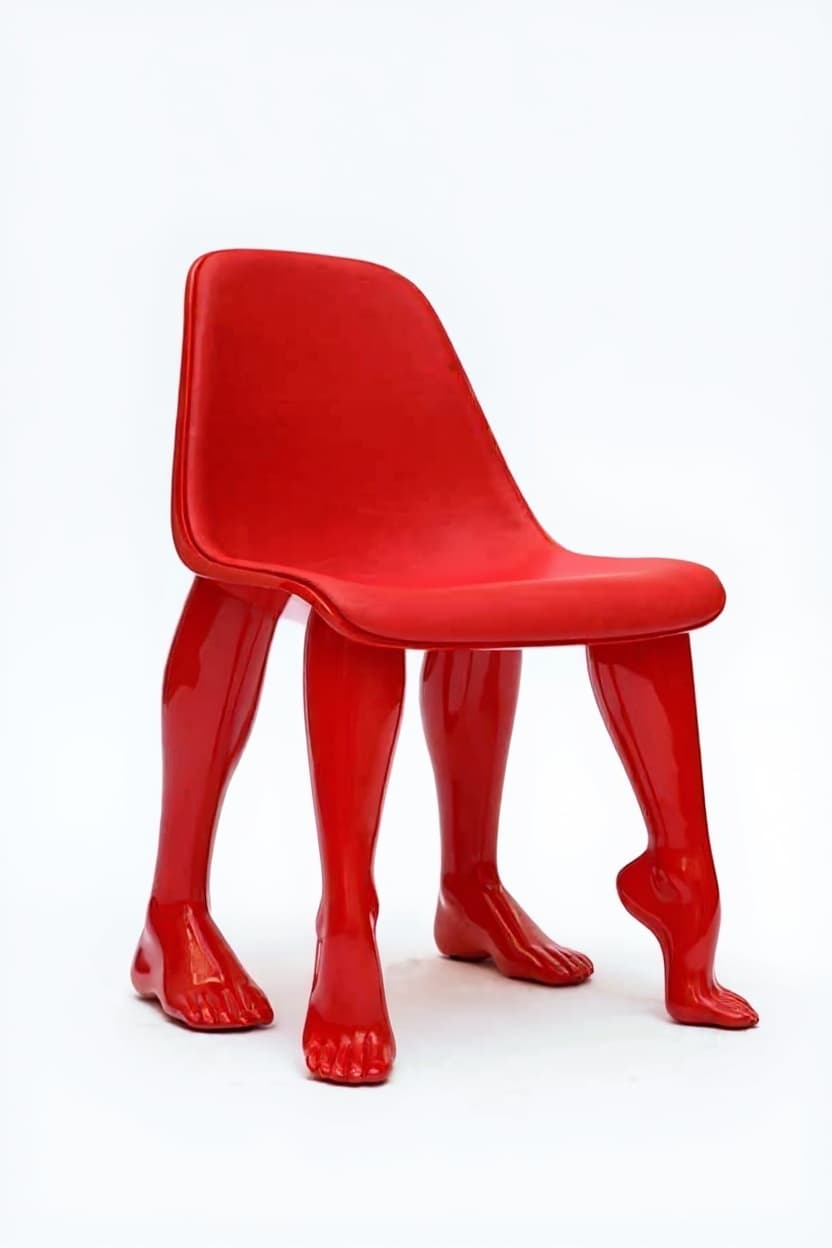 red plastic chair