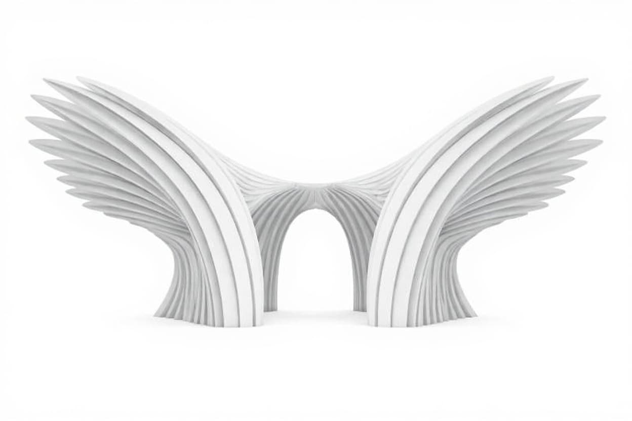 abstract wing sculpture