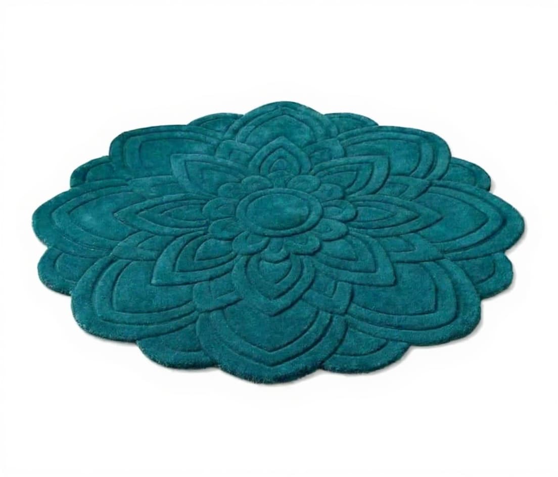 teal mandala rug