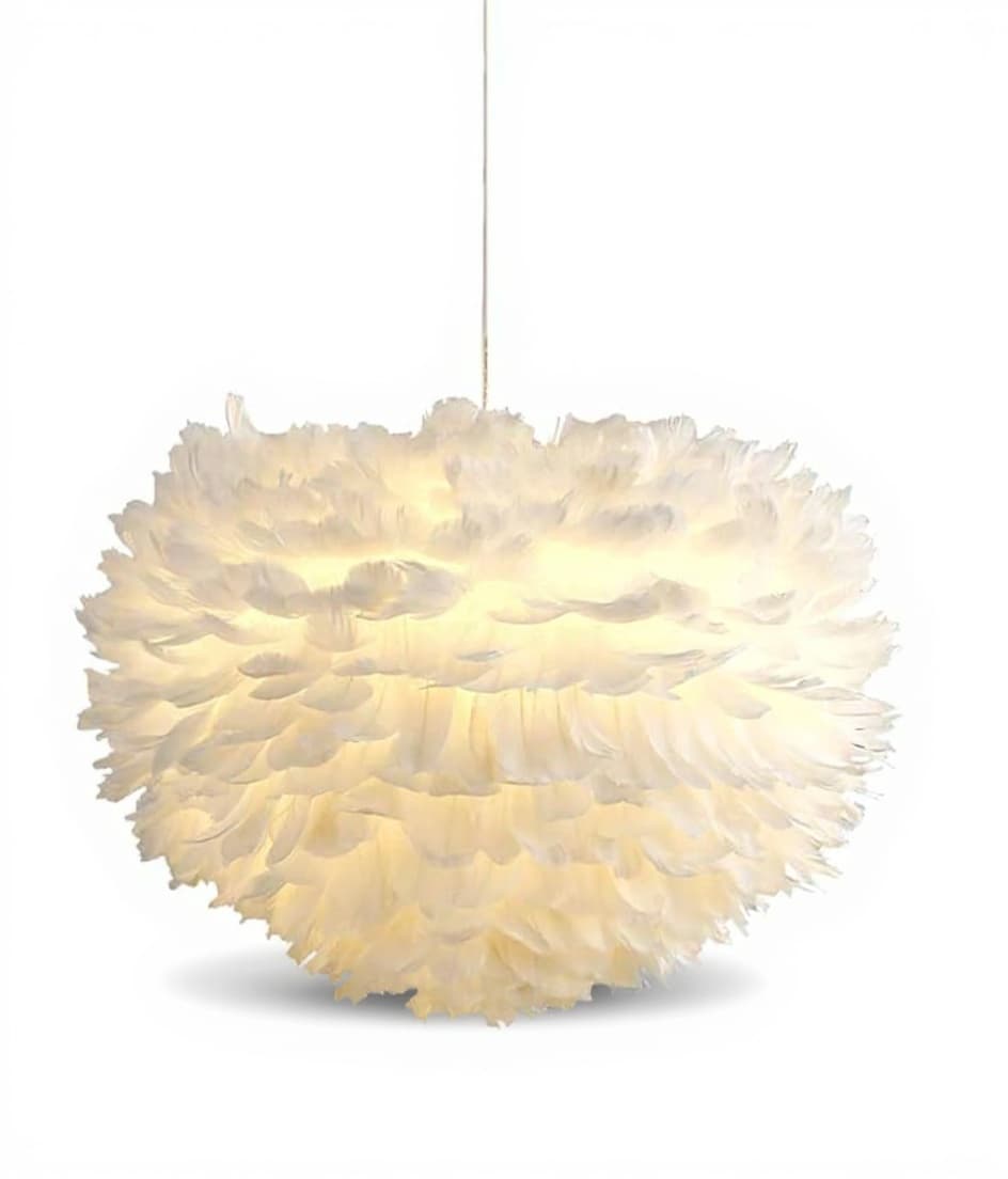 white ruffled pendant